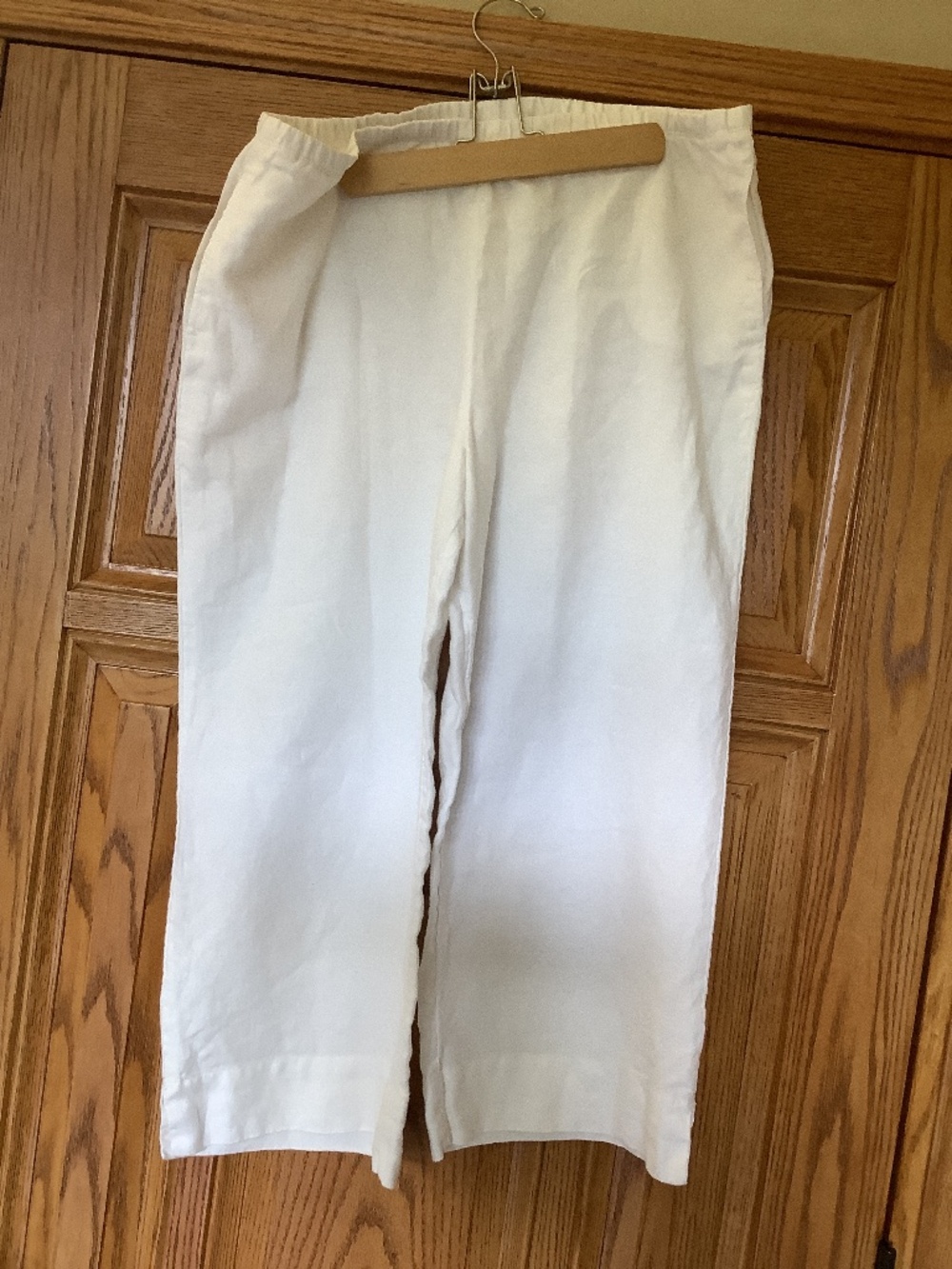 JJILL White linen pants - with pockets!